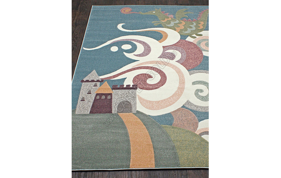 Детский ковер в комнату для девочек SOFIT C051 - LIGHT BLUE