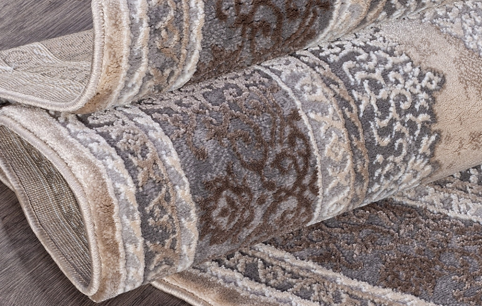 Ковер турецкий овальный 04037C GREY / BROWN - коллекция ARMINA